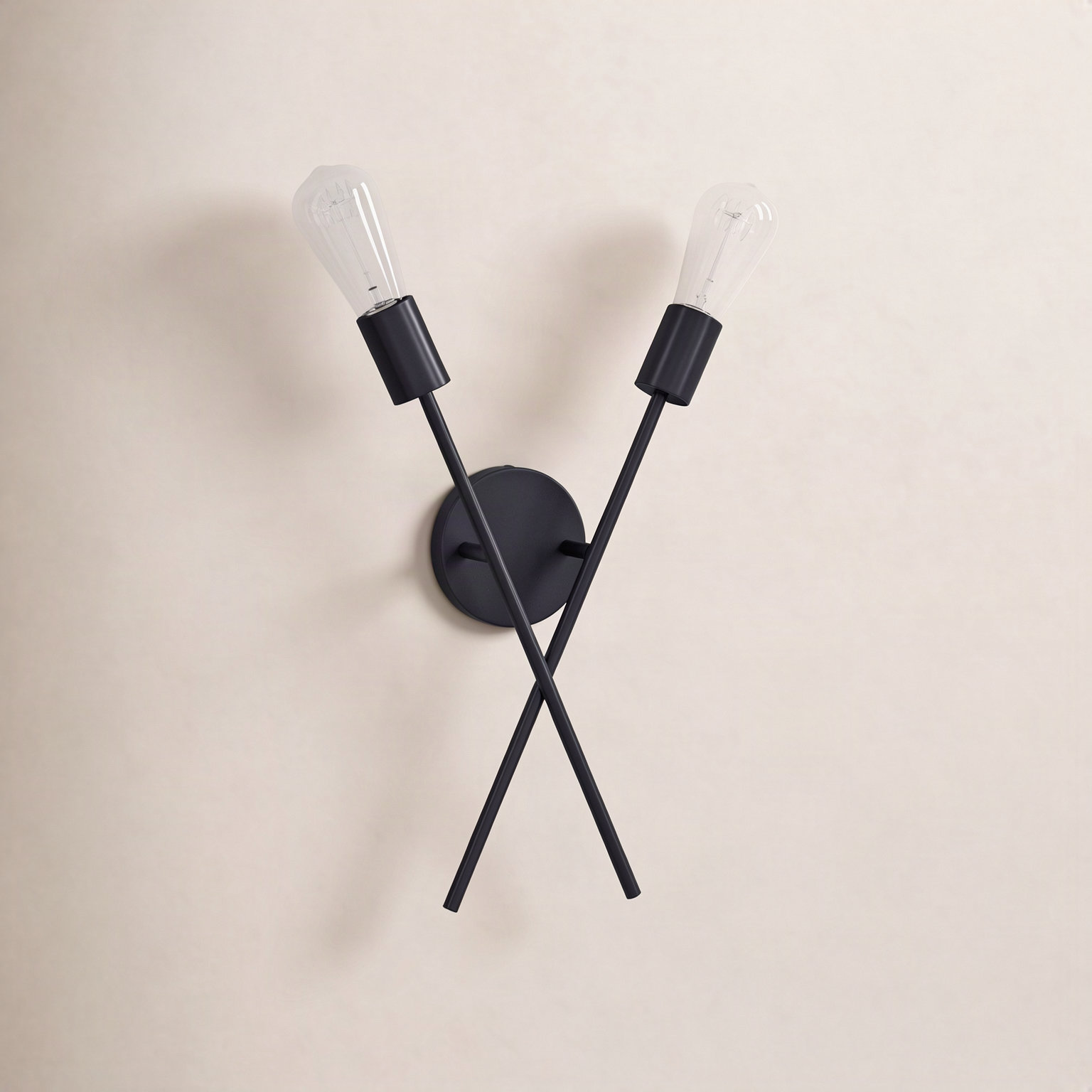 Wright 2 Light Dimmable Wall Sconces, Black