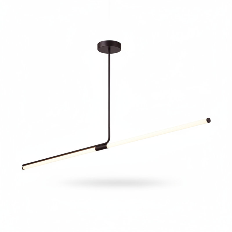 Luminaire suspendu linéaire à 1 lumière Farhanaaz, 48" W, Noir mat
