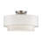 3 Light Soft Gold Large Semi-Flush With Hand Crafted Off-White Color Fabric Hardback Shades-360745743