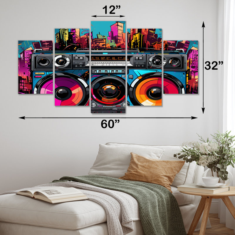 Pop Art Vibrant Boom Box Music - Platines vinyle