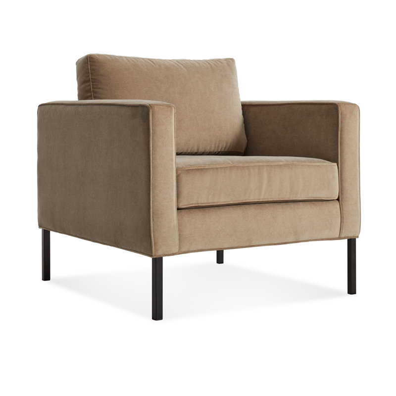 Paramount Tufted Armchair, Black, Otter Velvet Polyester Blend