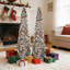 2 pièces 5 pi arbre de Noël artificiel escamotable à paillettes à la main-120696768