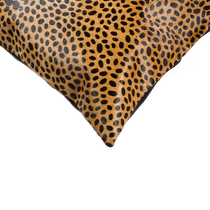 Leather/Suede Throw Pillow, Cheetah