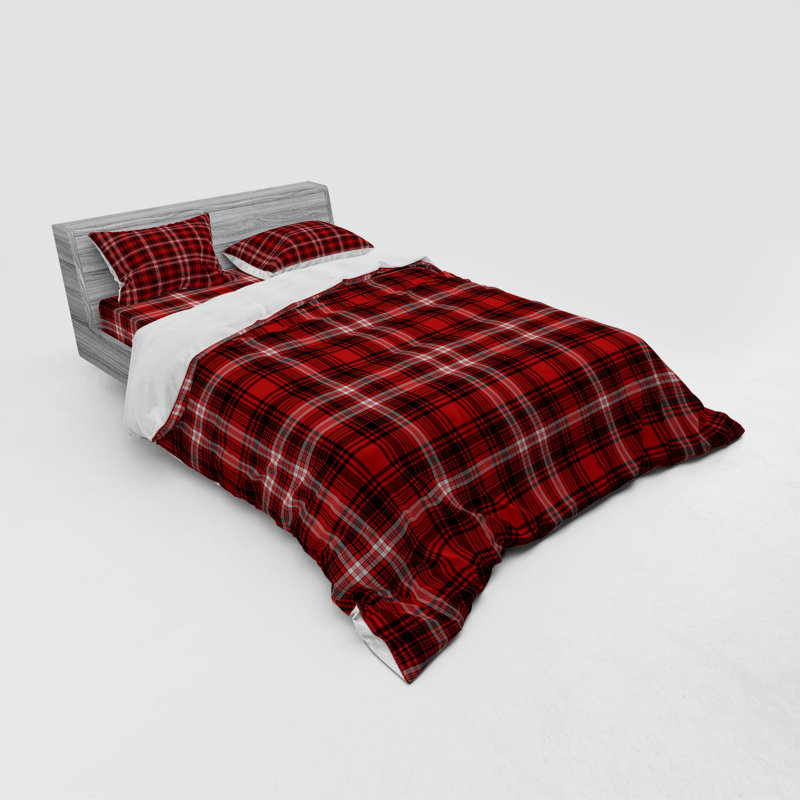 Ensemble de housse de couette en microfibre rouge, Housse de couette grand + 3 pièces supplémentair