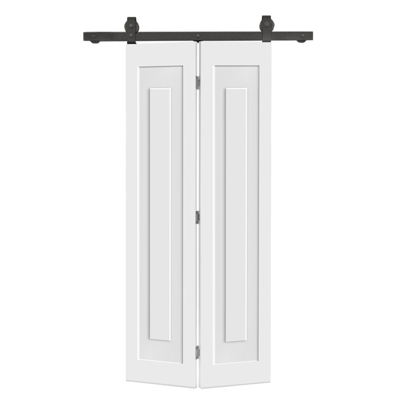 Ensemble de quincaillerie pour porte de grange coulissante 1 panneau, 26 po x 84 po, Blanc