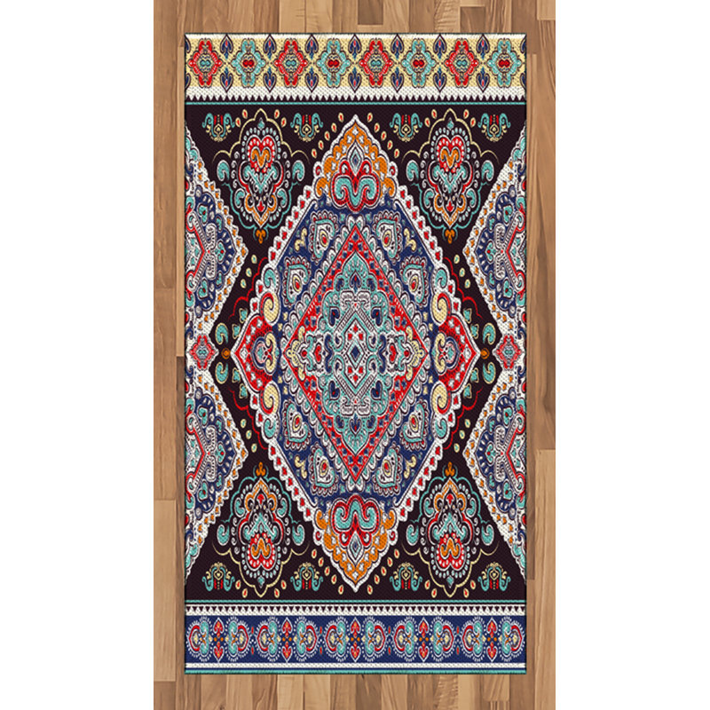 Ethnic High Density Long Fiber Poly Threads Decorative Area Rug Carpet, Rectangle 2'7" x 5'