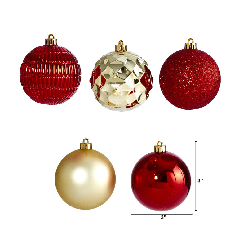 Ensemble de boules de Noël 40 pièces, Doré