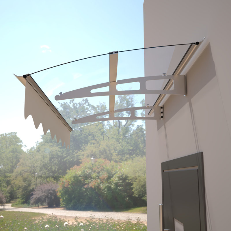 Auvent de porte-fenêtre 59 po x 34 po - Polycarbonate et aluminium, résistant à la chaleur et à la pluie, moderne et antirouille