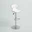 Tabouret de bar contemporain confortable en vinyle à hauteur réglable et dossier mi-haut avec base chromée Claudine-660761082