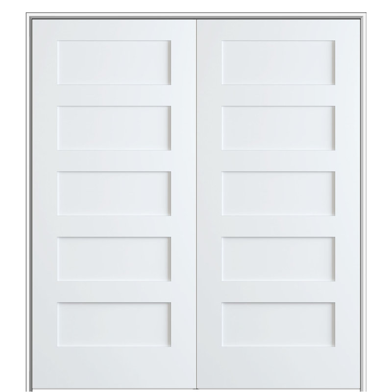 Interior Double Primed 5-Panel Door, 66" x 82.25"