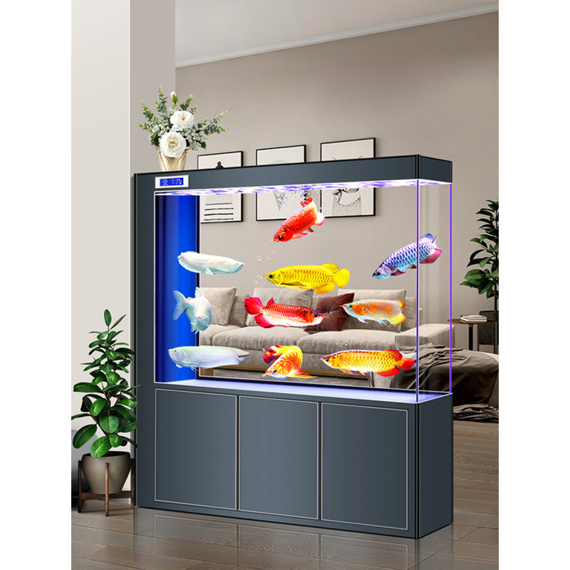 Très grand réservoir d'aquariums rectangulaires en verre transparent, Gris