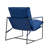 Upholstered Modern Metal Framed Blue Polyester Blend Sling Accent Chair-703464721