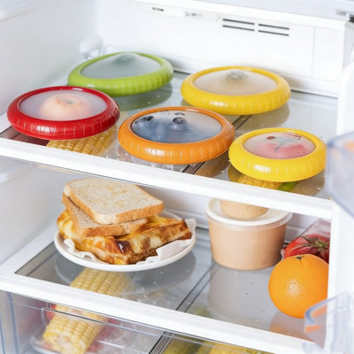 Reusable Avocado Saver and Tomato Holder Set of 6 Refrigerator Food Storage Containers for Produce