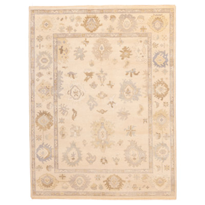 Modern Oushak Ivory Rug 7'9" x 10'1"