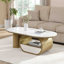 Table basse ovale de luxe moderne, table basse à plateau en faux marbre avec tiroir de rangement, table centrale-1403272822