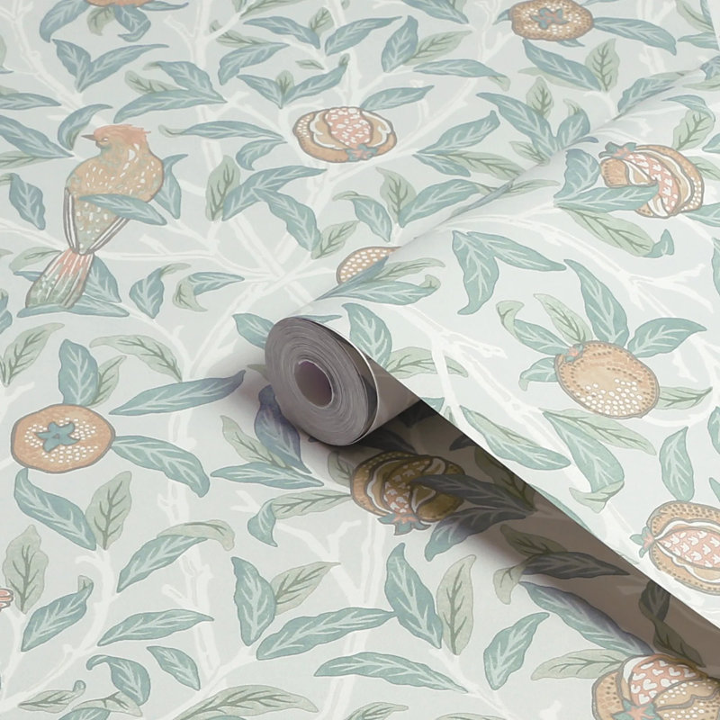 10m x 52cm Textured Matt Wallpaper Roll, White/Blue