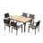 7 Piece Outdoor Patio Dining Set With 1 Table & 6 Chairs, Patio Dining Furniture For 6, Wpc Tabletop And All-Weather Resistant Iron Frame, Suitable For Garden, Backyard And Deck, Brown