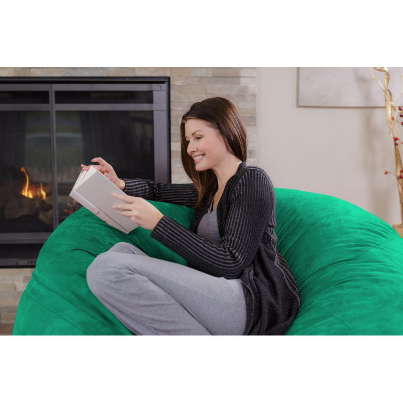 Bean Bag Chair: Giant 5' Shredded Memory Foam Filled Furniture Bean Bag with Removable and Machine Washable Cover - Big Bean Bag Sofa Lounger with Soft Micro Fiber Cover - Multiple Colors and Fabrics