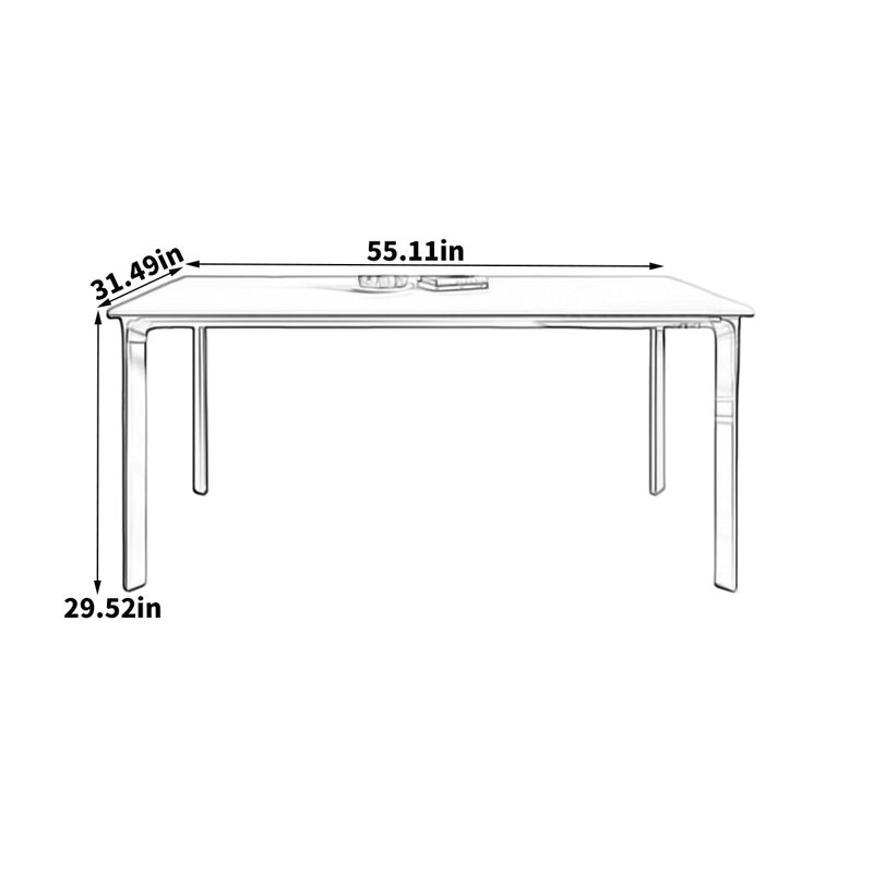 Table de salle à manger moderne de style italien pour la maison, H 29,52 po x L 55,11 po x l 31,49 po