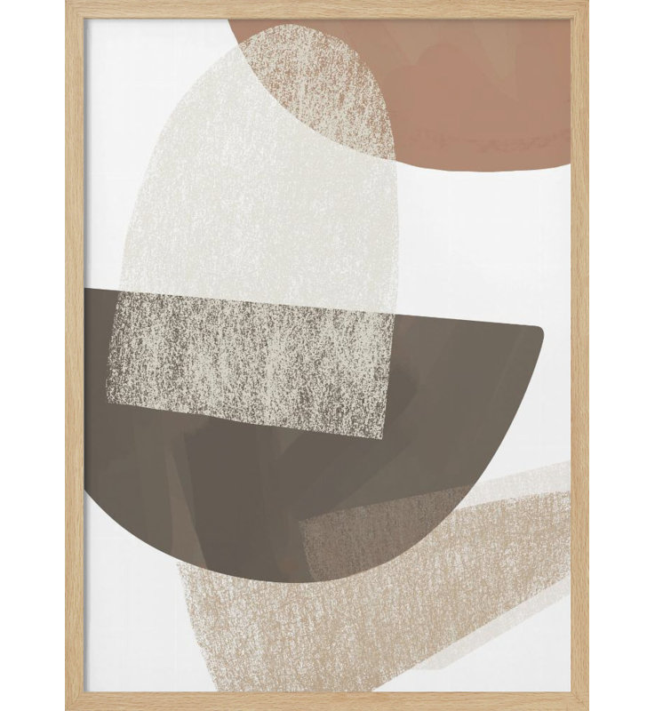 Abstrait «Earth Tone Geometric Art», reproduction d'art encadrée, H 20 po x l 16 po