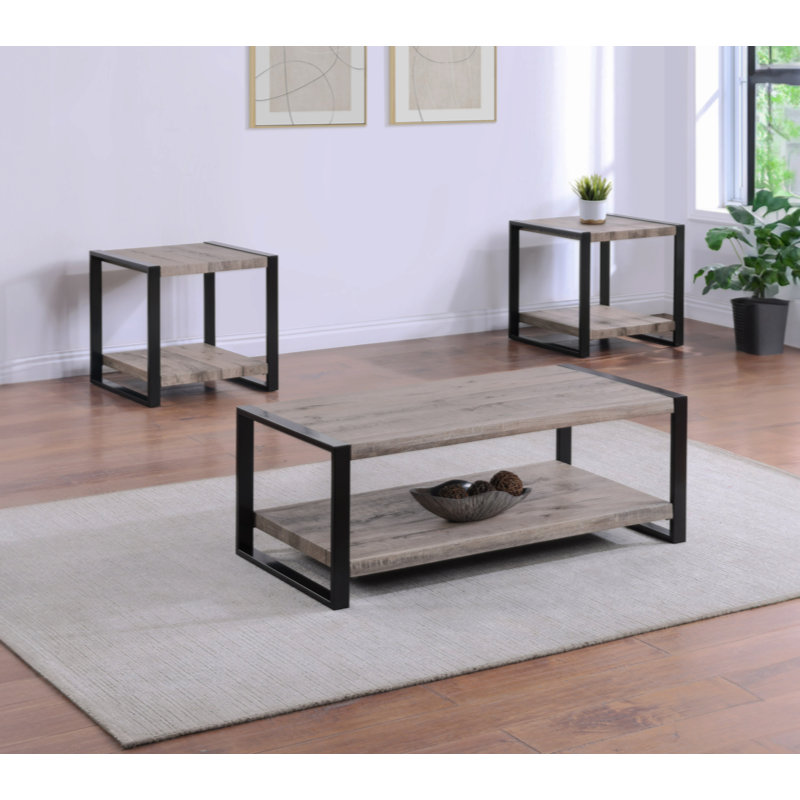 Table de bout contemporaine 1pc avec tablette de rangement