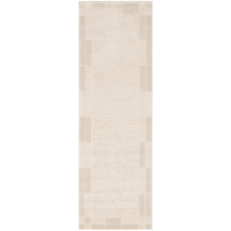 Ebern Designs Reimann Ivory Grey Modern Indoor Rug, Runner 2' x 6'