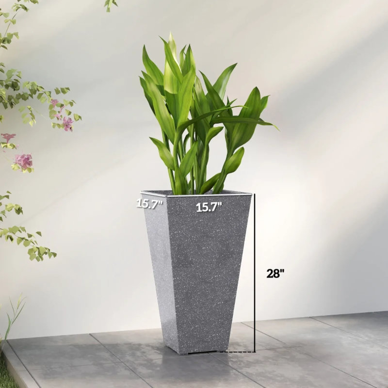 Ensemble de pots à fleurs chic, design en marbre, peu encombrant pour les maisons modernes