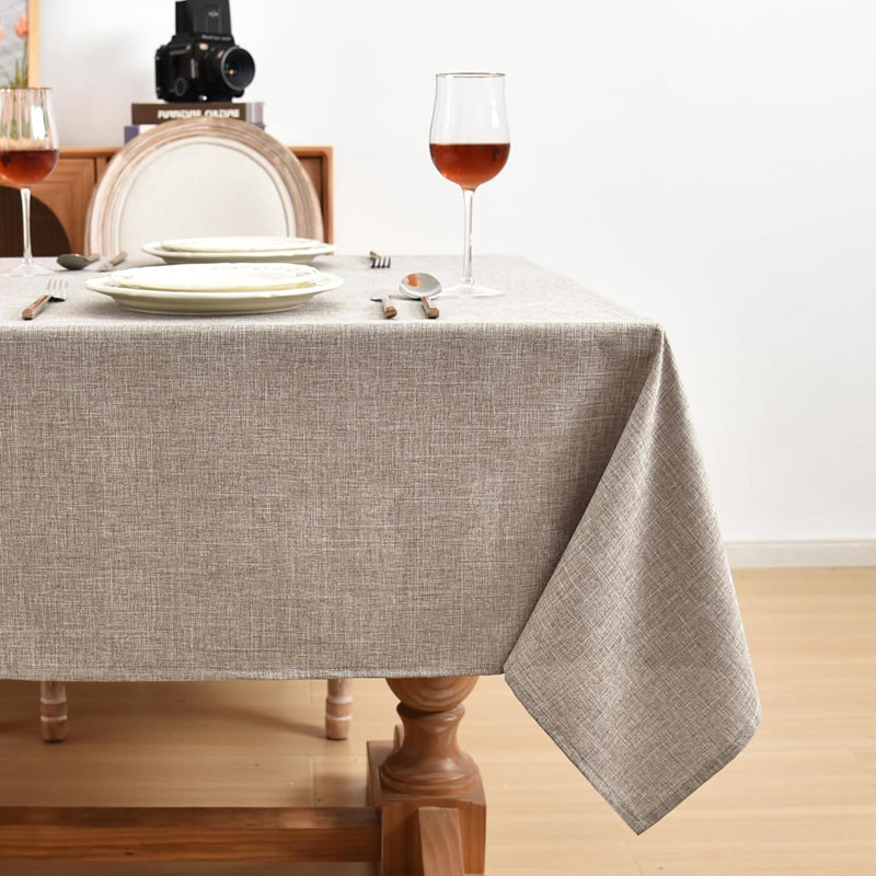 Nappe en lin texturé, paquet de 2, nappe rectangulaire en toile, L 78 po x l 54 po