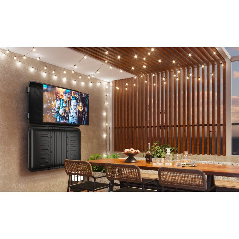 Enceinte de télévision extérieure E-Series de The Shield TV - Housse de télévision résistante aux intempéries, en polymère ASA résistant aux rayons UV, support de télévision inclus, verrouillable, tailles de 36 po à 65 po