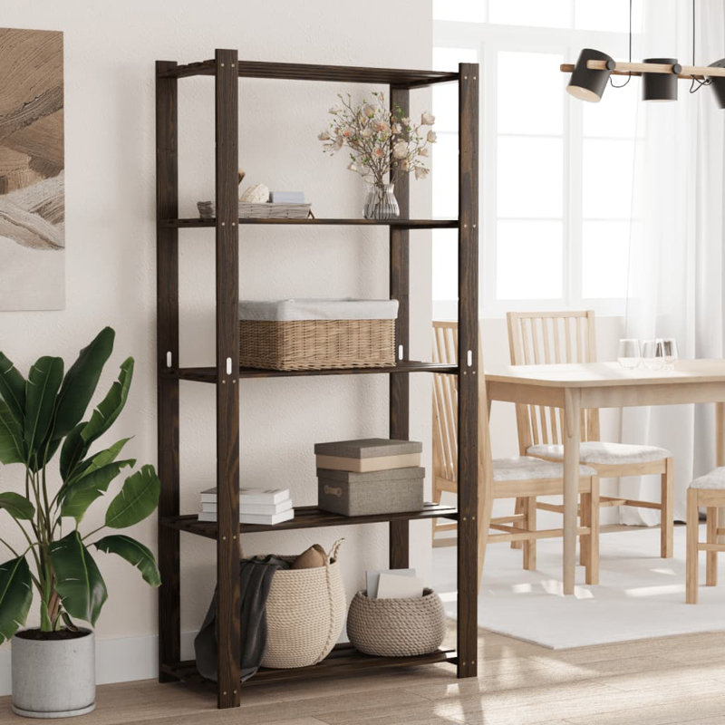 Alorie Steel Shelving Unit, Black