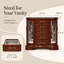 Armoire à bijoux de table traditionnelle avec 5 tiroirs et double face