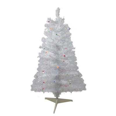 3' Pre-lit White Iridescent Pine Artificial Christmas Tree - Multi Lights -  Northlight Seasonal, M88683