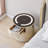 Modern Off-White Round Nightstand With Light And Wireless Charging And Speakers And USB Port