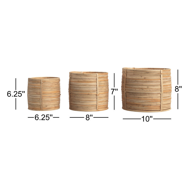 Kamal Handmade Rattan Decorative Basket Set