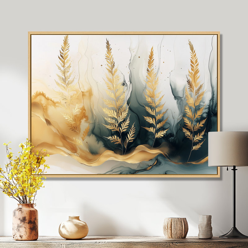Doil - Floral Canvas Art Print, H 16 po x l 32 po, Impression encadrée flottante, Naturel