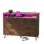 Commode 8 tiroirs GarveeHome, commode moderne pour chambre à coucher avec lumières à DEL et station de charge, commode en bois avec espace ouvert, rangement pour le vestibule, salon, brun foncé