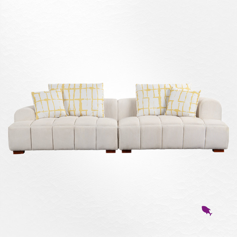 Ripal 103.9'' Corduroy Sofa, Beige Corduroy
