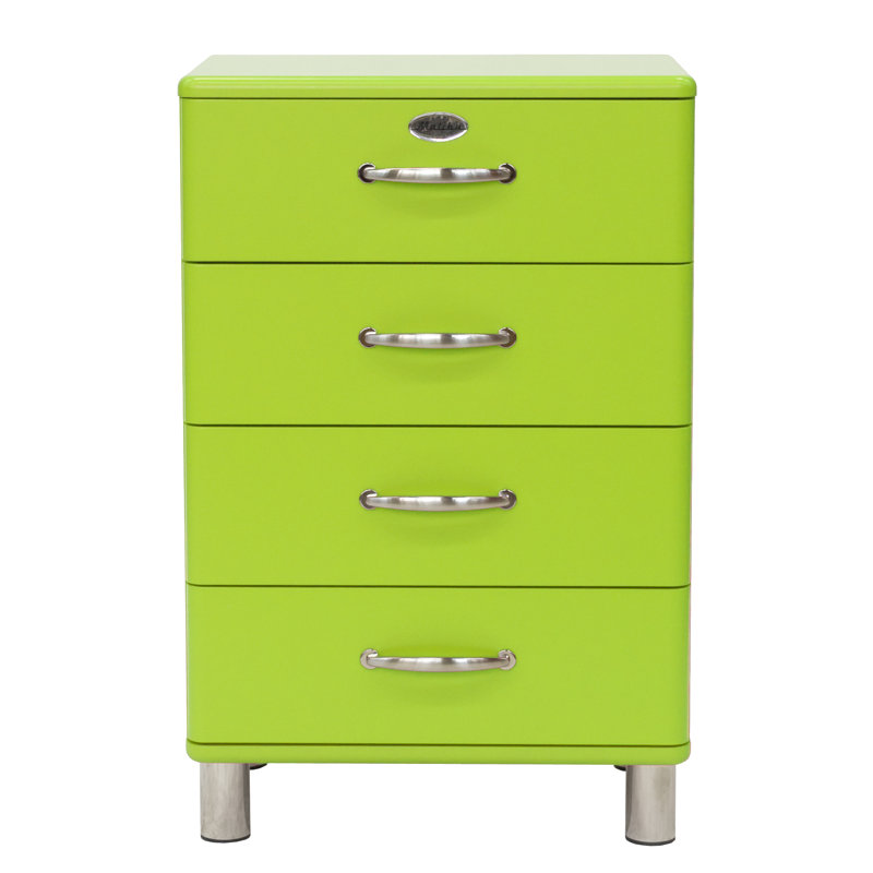 Commode 4 tiroirs Malibu, Vert
