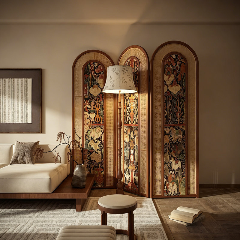 Cloison pliante Mid-Century, H 78,74 po x l 70,87 po x P 1,38 po
