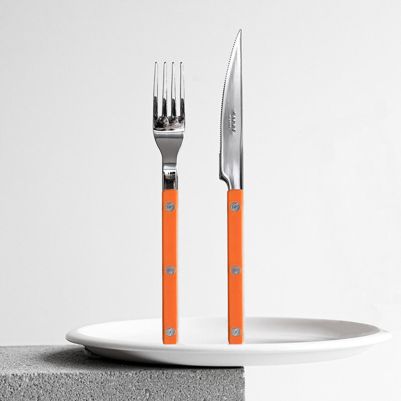 Bistrot Solid 4 - Piece Stainless Steel Flatware Set - Service for 1, Orange