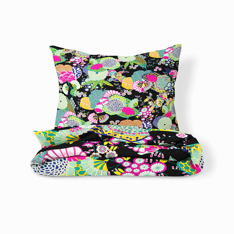 Ensemble de housse de couette et insert 5 pièces en microfibre multicolore, Housse de couette simple + 4 pièces supplémentai