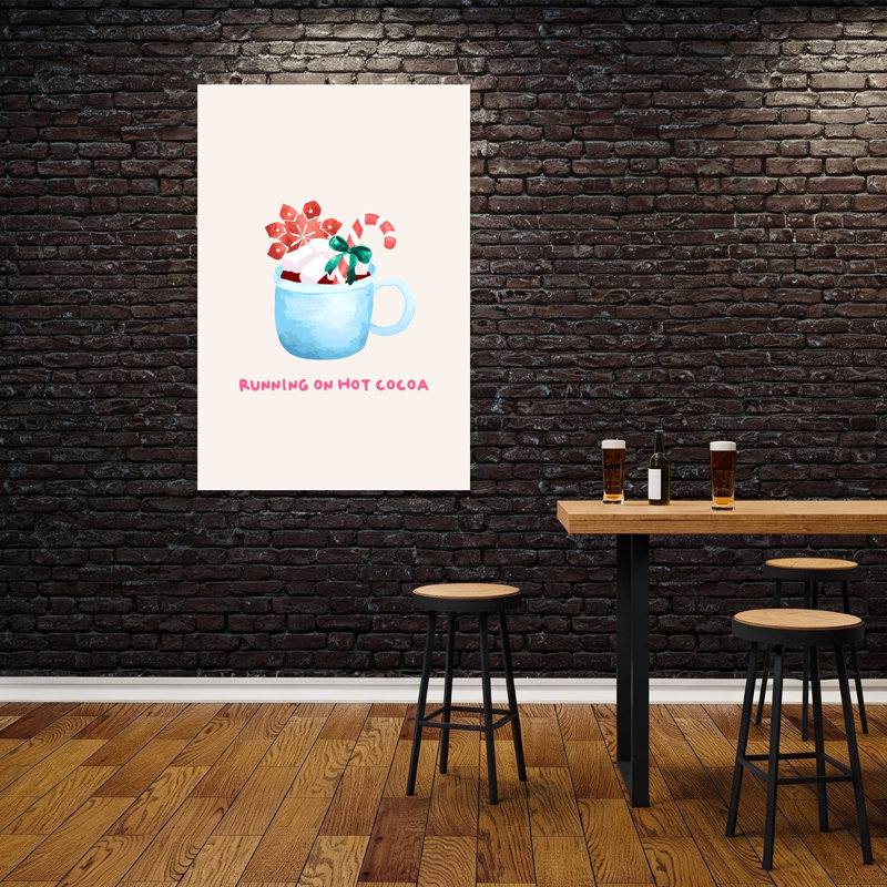 Running On Hot Cocoa Contemporary Winter Wall Art Print by Karen Menzenbach - Wrapped Canvas Print, 152.4cm H x 101.6cm W