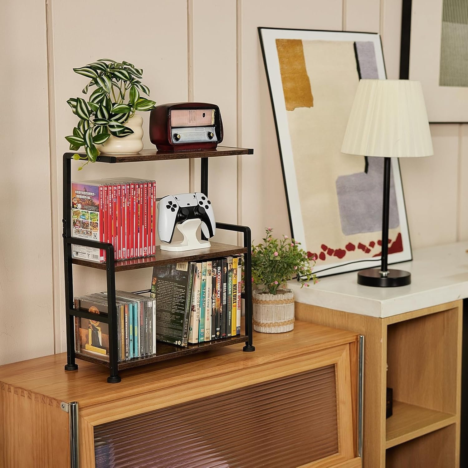 Cd Stand Stack Trent Austin Design CD Storage Rack, 3-Tier Wooden CD Holder, 70 CD ...