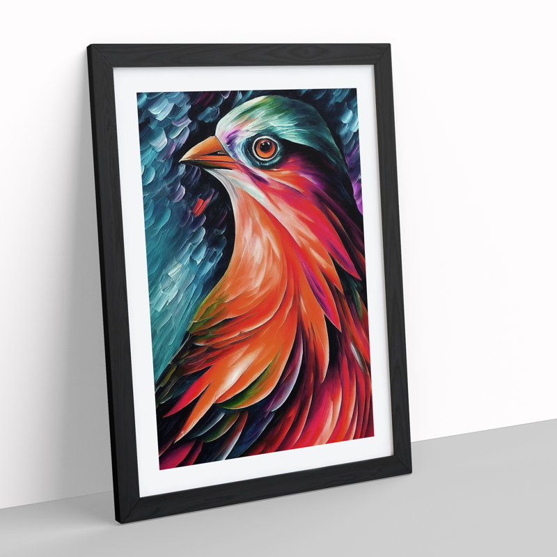 XV1022-4957X View Of A Bird No.1 - Print, Black Framed, 66cm H x 48cm W, White