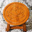 Marchepied en bois sculpté, feuille d'érable, naturel-1009070463