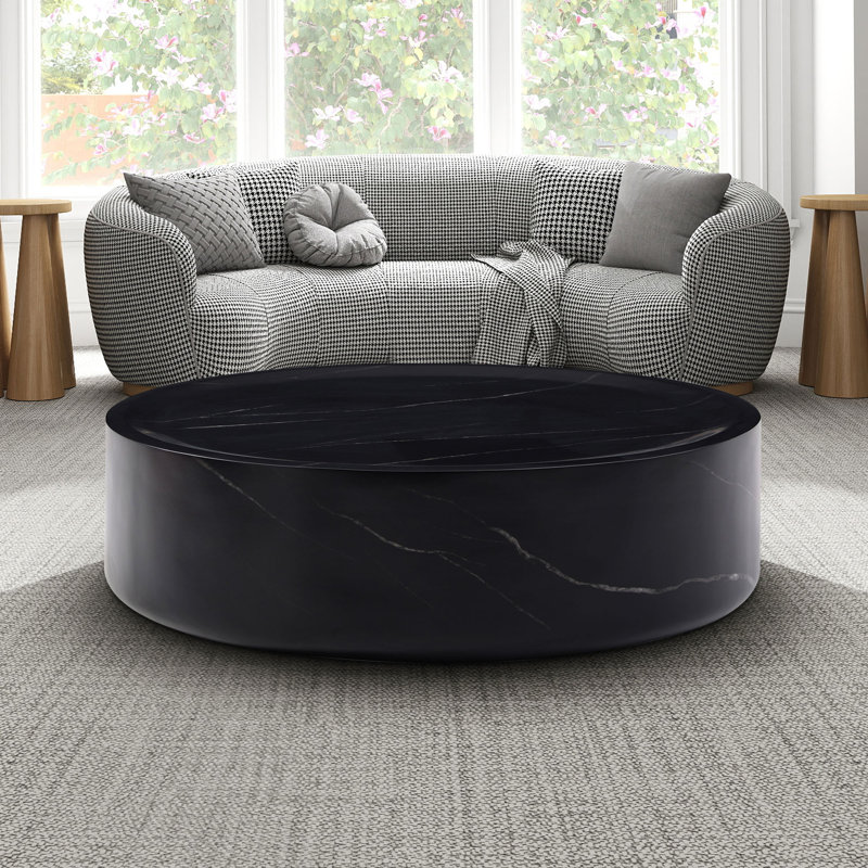 Table basse ronde et moderne, Ambre, H 17,8 po x L 15,8 po x l 15,8 po
