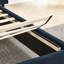Upholstered Bed Frame With Velvet Fabric, Vertical Stripe Design With Buttons Around Platform Bed With Headboard, Solid Frame & Bedside Table - No Box Spring Needed-43235370-43235350
