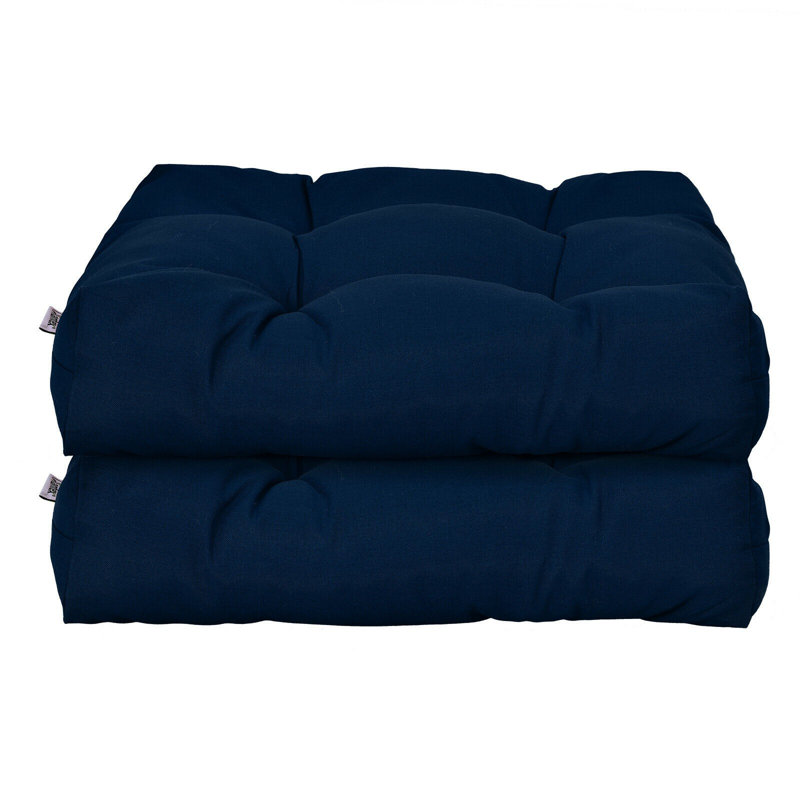 Outdoor 4'' Dining Chair Seat Cushion, Blue