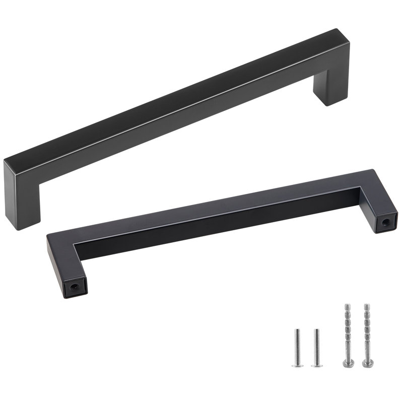 Matte Black Stainless Steel Modern Cabinet Bar Pulls Set