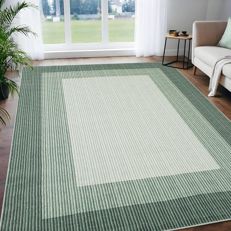 Grand tapis de salon lavable, tapis neutre moderne, tapis antidérapant à bordures antidérapantes, tapis de chambre d'enfant pliable à poils courts pour chambre à coucher, salle à manger, Guillema